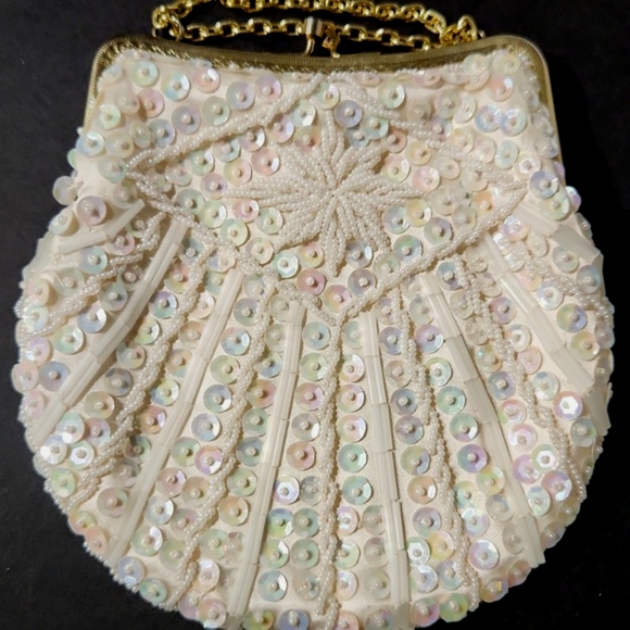 Vintage Beaded Iridescent Sequined Evening Bag - Picture 9 of 13
